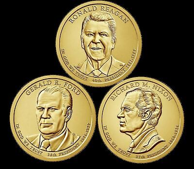 A 2016 Presidential Dollar THREE (3) Coin Set "Brilliant Uncirculated" US COINS