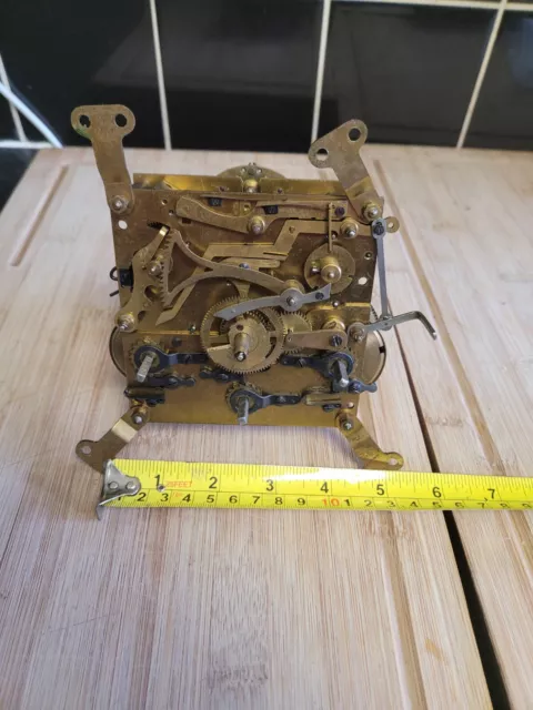 Vintage Wurttemberg Brass Chiming Mantel Clock Movement Junghans W200 314