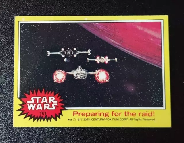 1977 Star Wars trading card #161 Preparing for the raid series 3 yellow VG+EX 77