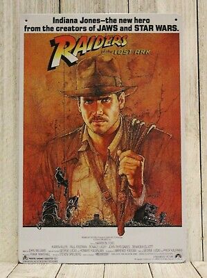 Raiders of the Lost Ark Tin Metal Poster Sign Movie Ad Home Theater Man Cave