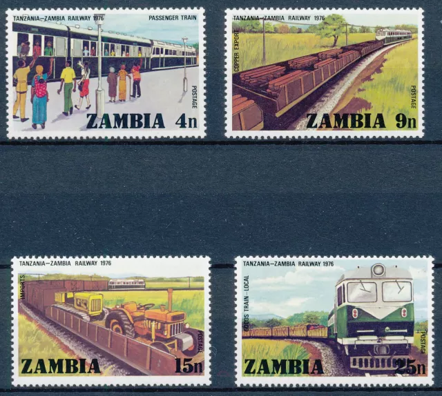 [BIN12696] Zambia 1976 Trains good set of stamps very fine MNH