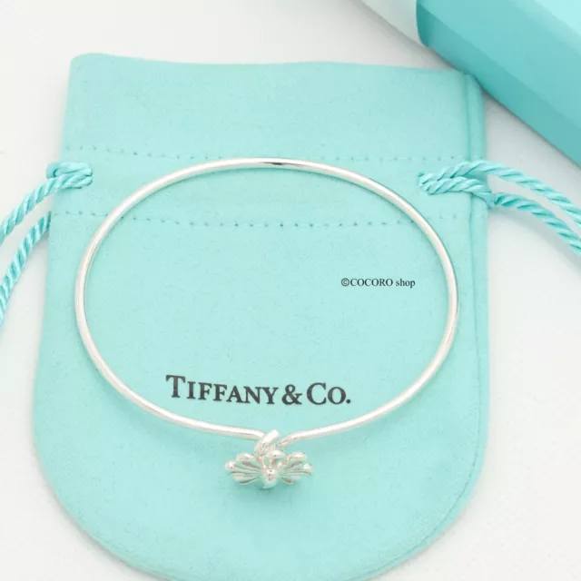 Tiffany & Co. Picasso Daisy Flower Hook Bangle Bracelet 6.6" Silver 925 w/Pouch 2