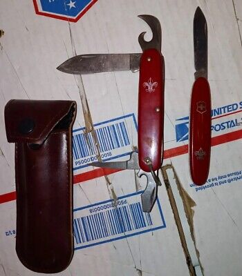 Pair Official Boy Scout Knives Imperial U.S.A. + Victorinox Swiss Army