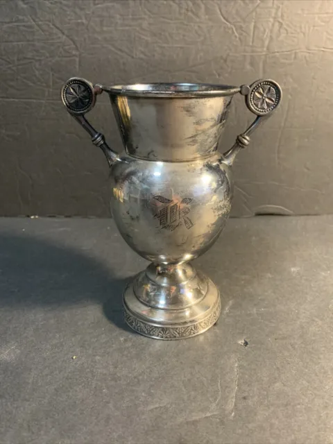 Vintage Quadruple Silver Plate Vase  #2050 Goblet James W Tufts Boston  5.75"