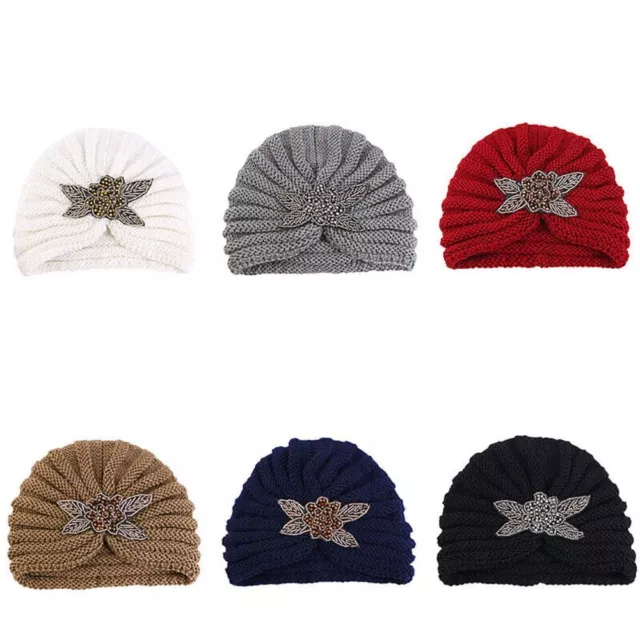 Cappello turbante maglia calda ispessito fasciato copertura orecchie tappo caldo inverno