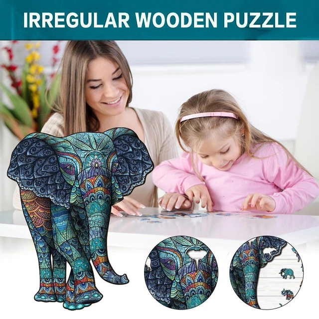 Elephant Lion Shape Jigsaw Puzzle Adults Kids Educational Birthday Toys Gifts 5