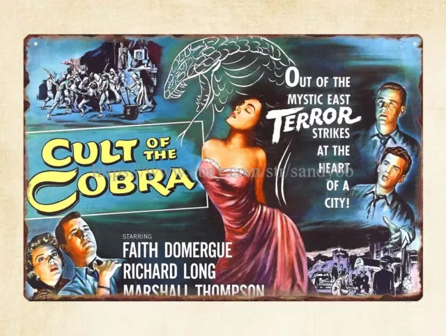 cult of cobra horror sci fi movie poster metal tin sign bench plaques