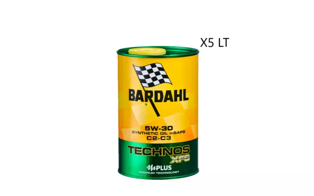 5 Litri Bardahl Technos 5W30 XFS C2 C3 Olio motore 342039 342040 Sintetico