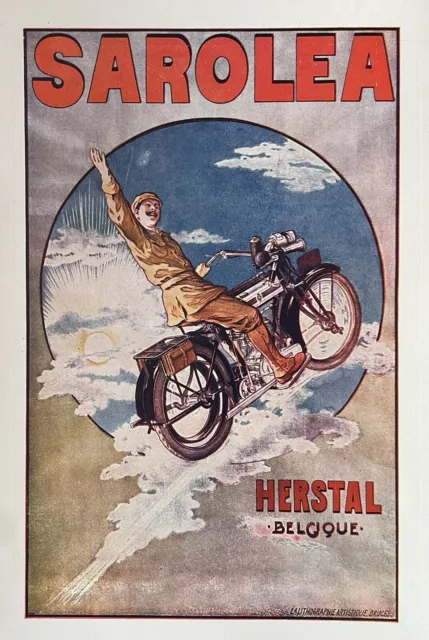 Affichette Moto, ancienne Moto, affiche Publicitaire