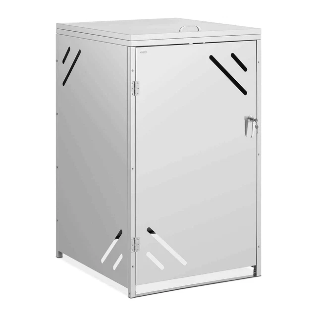 VidaXL - Abri Poubelle Roulant Pour 3 Bacs - Gris Acier - Jardin, Extérieur, Rangement Pratique - 10