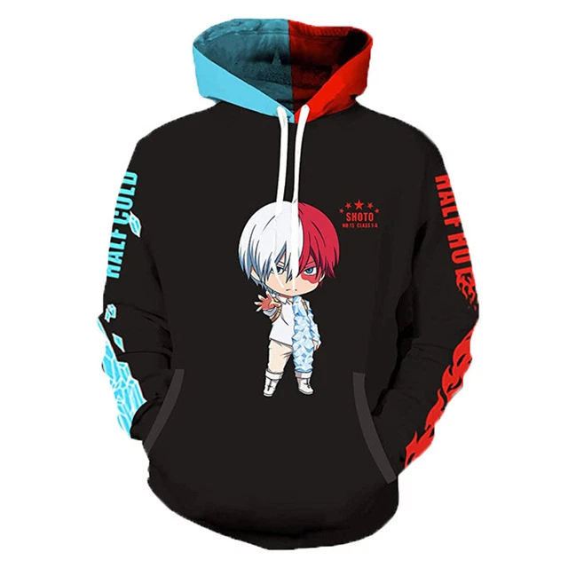 My Hero Academia Shoto Todoroki Cosplay Hoodie For Halloween My Hero Academia Todoroki Shoto Hoodie - BNHA Cosplay Pullover Sweatshirt Women's Sandals