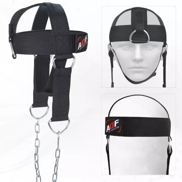 AQF Head Harness Neck Trainer Exercise Training Builder WeightLifting Adjustable