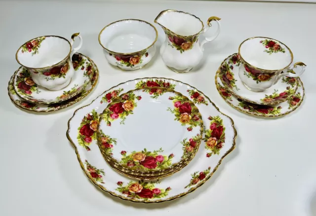 💕 Royal Albert Gift Idea Old Country Roses 13 Piece Tea Set Vintage. Beautiful