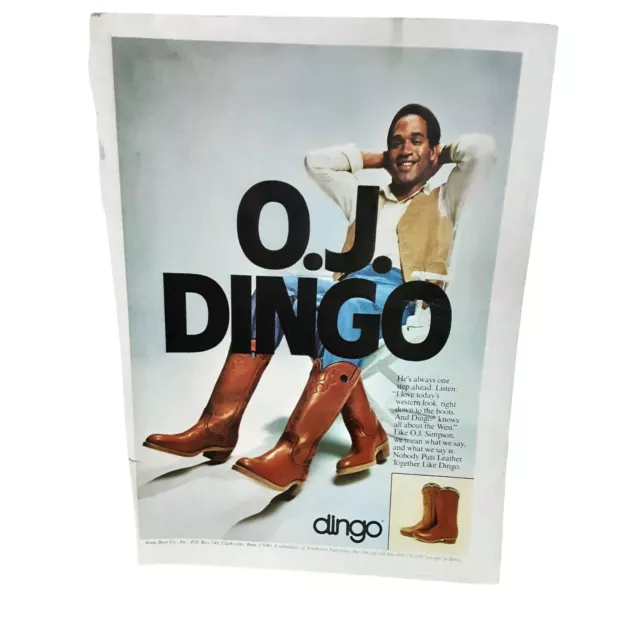 Dingo Boots OJ Simpson 1979 Magazine Print Ad