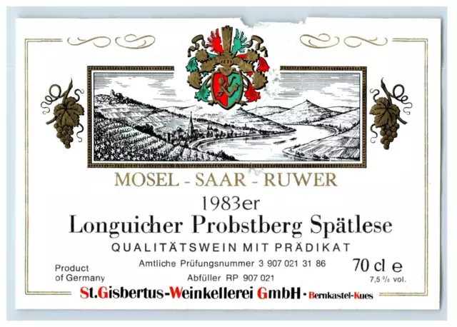 1970's-80's Vintage Christmas German Wine Label Original S43E