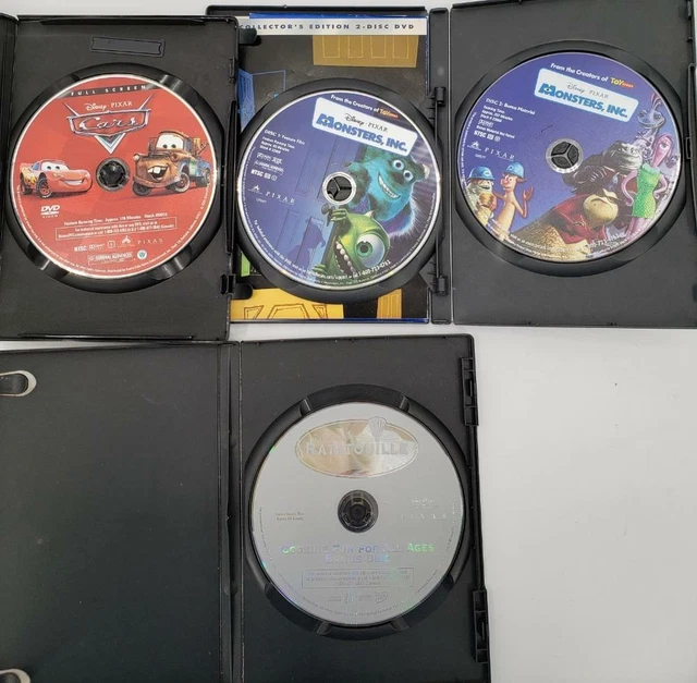 DISNEY PIXAR THREE Disc DVD Bundle - Ratatouille Monsters Inc Cars £15. ...