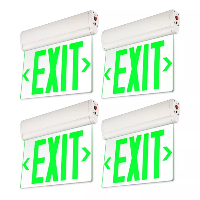 4-Pack LED Edge Lit Exit Sign, with Rotating Clear Panel, Single Acrylic Face