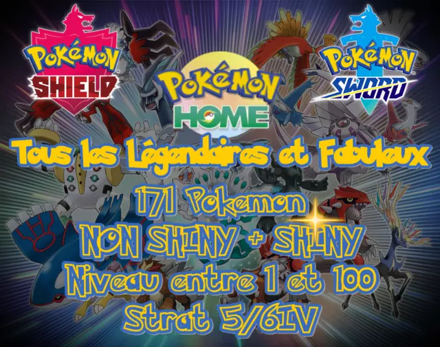 Pokemon HOME Epée et Bouclier : Tous les Légendaires et Fabuleux 5/6IV strat