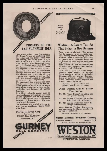 1924 Weston Electrical Instrument Co. Newark New Jersey Garage Test Set Print Ad
