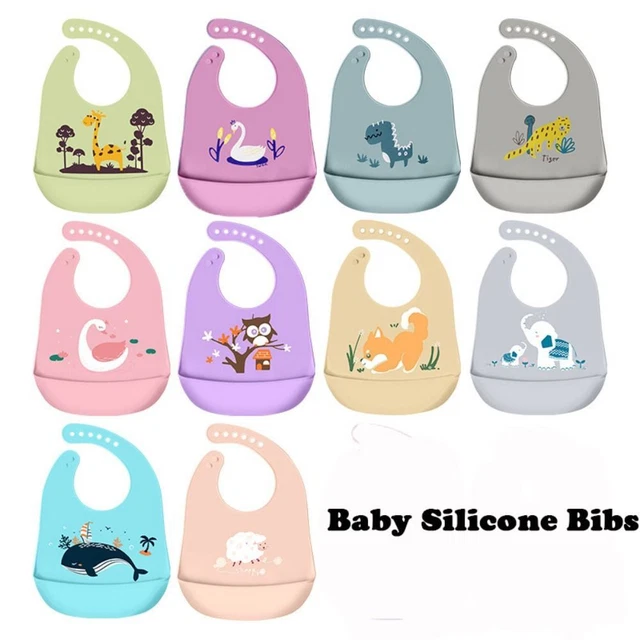 Soft Waterproof Saliva Towel Baby Silicone Bibs Kids Apron Pick Rice Pocket