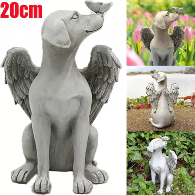 Pet Dog Memorial Stone Sleeping Angel Dog Gravestone Statue Indoor Outdoor💖