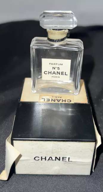 Vintage 1950s Chanel No 5 Empty Glass Bottle, Stopper Box VERY RARE SET 7ml Mini