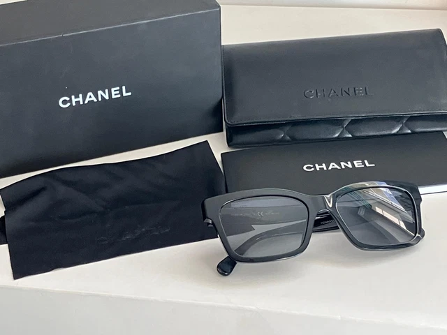 CHANEL SUNGLASSES 5417 black square POLARIZED glasses w box, case