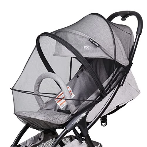 Stroller Mosquito Net Breathable Bassinet Cover (Black)