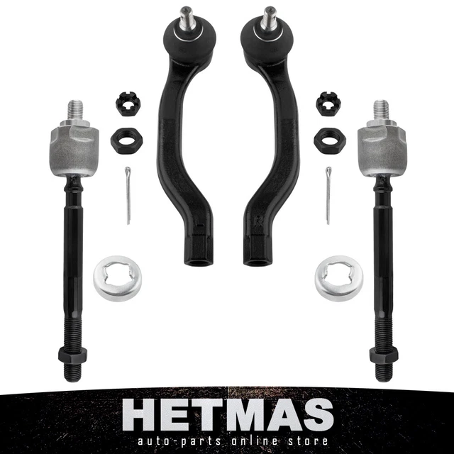 4PCS Suspension Kit 2 Inner + 2 Outer Tie Rod Ends For 97-01 Honda CRV 2WD / 4WD