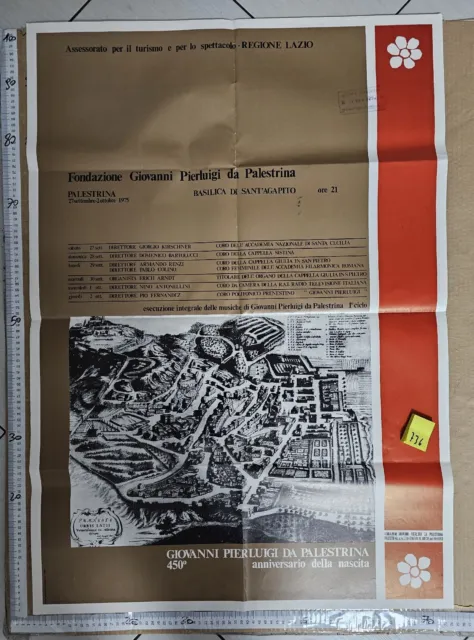 Manifesto Fondazione Giovanni Pierluigi da Palestrina anniversario 1975