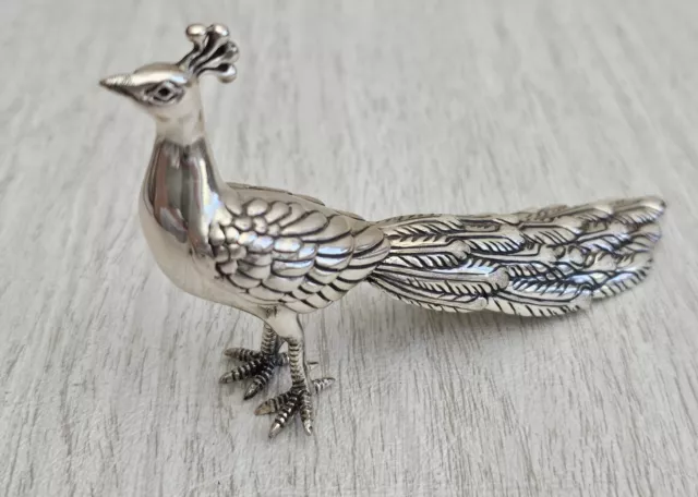 SATURNO Peacock  .925 Sterling Silver Figurine Beautiful