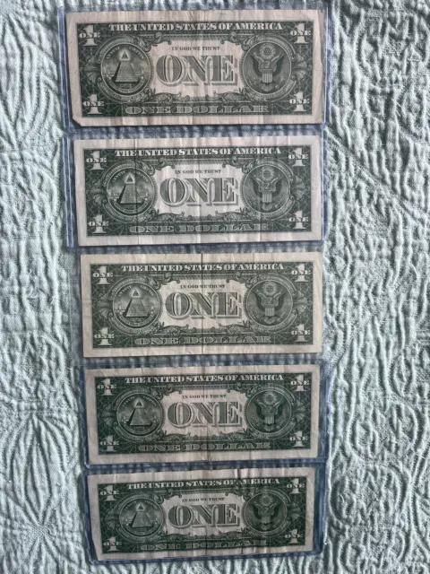 1957A & 1957B One Dollar Well Circulated Silver Certificate Note - $1 Bill 2