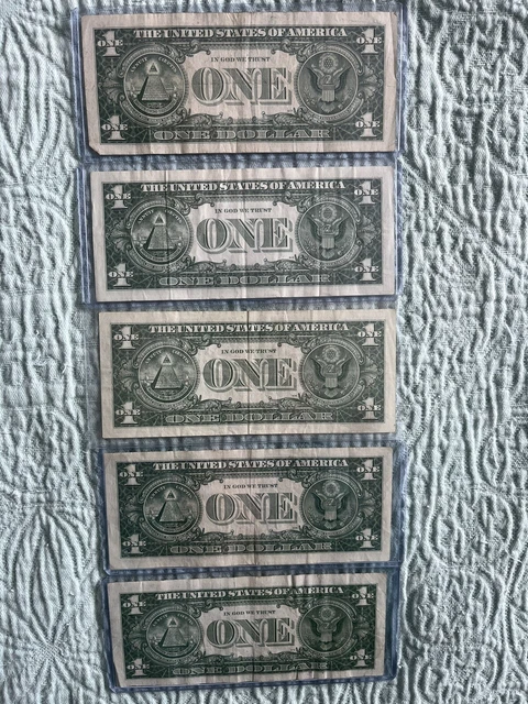 1957A & 1957B One Dollar Well Circulated Silver Certificate Note - $1 Bill 2