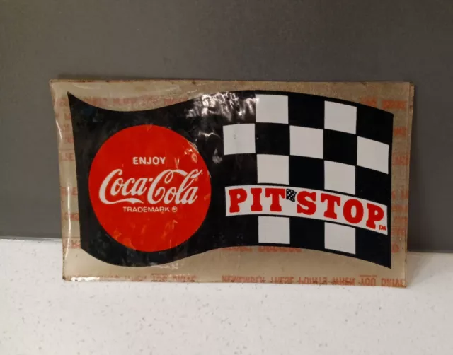 1950's Coca-Cola Pit Stop Sticker Decal Vintage HTF Enjoy
