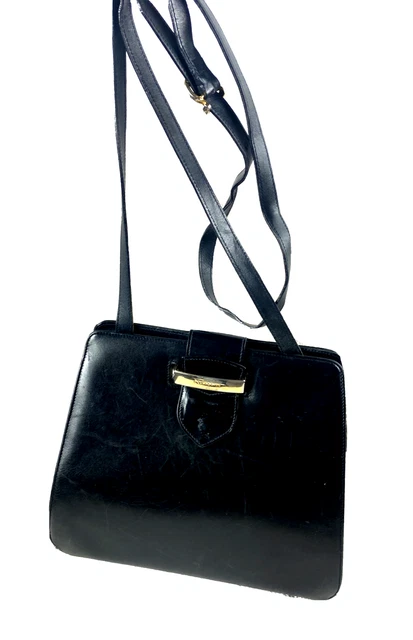 Vintage Salvatore Ferragamo Leather Crossbody Shoulder Bag Retro Purse