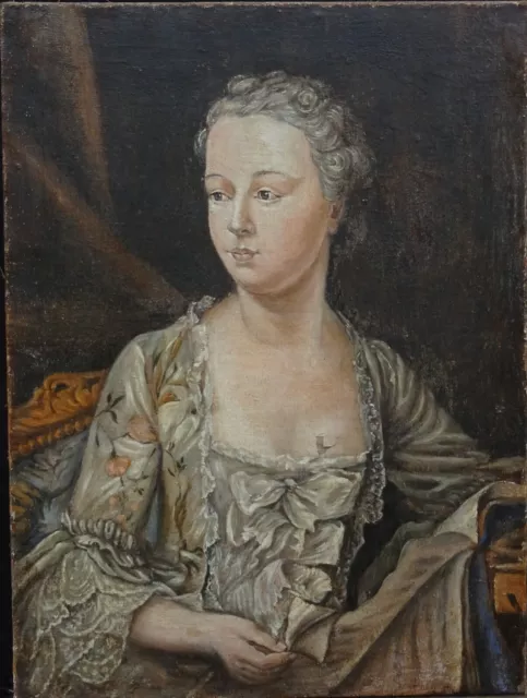 Portrait de Femme Madame de Pompadour Huile/Toile fin XIXème siècle