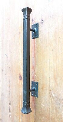Push Pull Door Handle Hand Forged Solid 16.5" Wrought Iron Barn Entrance Entry