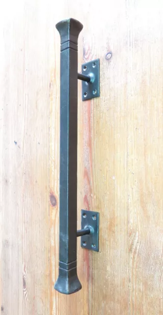 Push Pull Door Handle Hand Forged Solid 16.5" Wrought Iron Barn Entrance Entry