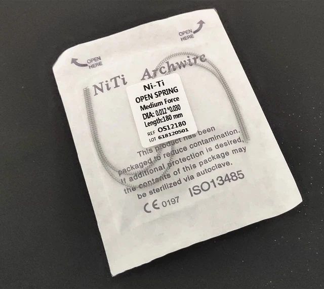 Orthodontic Dental Niti Open Coil Spring 0.010/0.012*180mm 2PCS/Pack