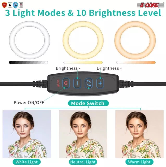 12 inch LED Selfie Ring Light Phone Holder Tiktok Video Makeup Live with stand 3