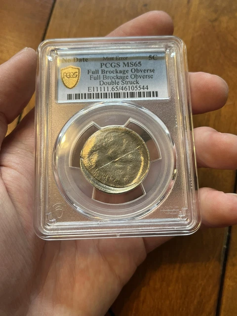 Full Brockage Broadstrike Double Struck Jefferson Nickel PCGS MS65 Full Brockage Broadstrike Double Struck Jefferson Nickel PCGS MS65