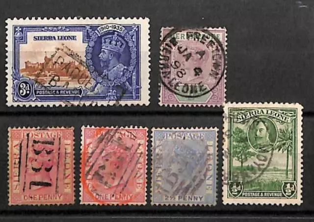39937 - SIERRA LEONE - Postal History -  Lot of 6 used stamps - NICE POSTMARKS!