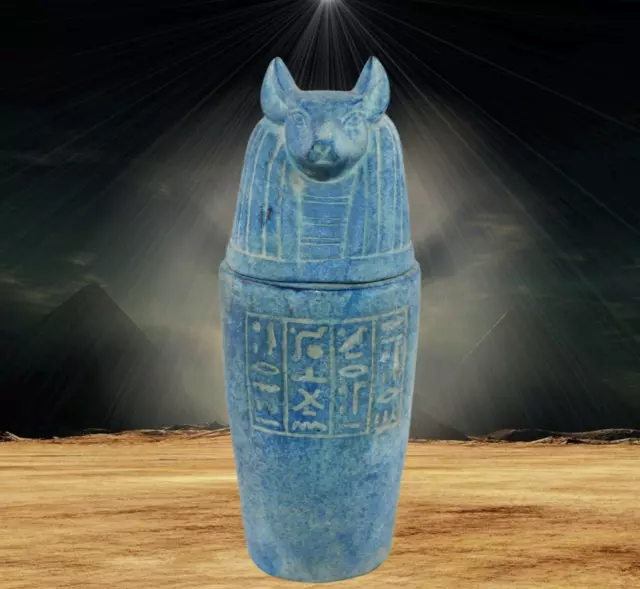 SELTENE ALTE ÄGYPTISCHE PHARAONISCHE ANTIKE ANUBIS Canopic Jar ÄGYPTEN...