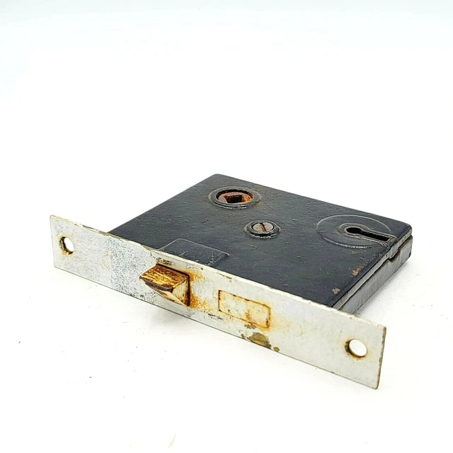 Vintage Cast Iron Door Mortise Lock Salvage Hardware  B122