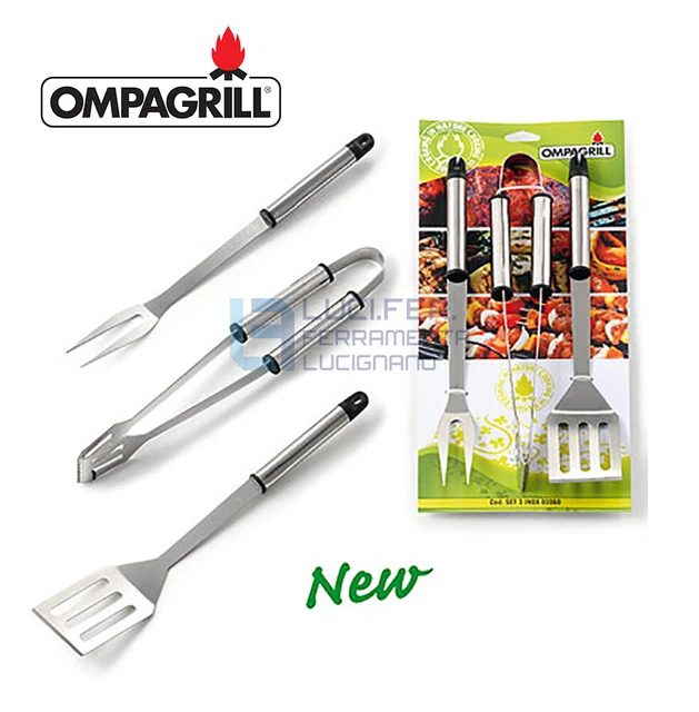 Set Utensili Barbecue 9 Pezzi In Acciaio Inox - Pinza, Paletta, Spazzola E Spiedini Per Grigliata
