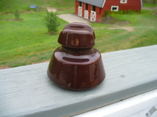 Vintage Brown Ceramic Porcelain Westinghouse Insulator