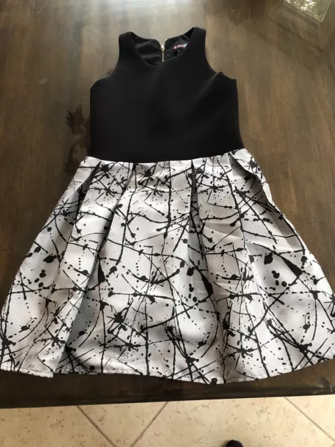 By Debra Girls Black/White Party Dress, Large
