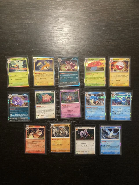 Lot De 20 Cartes Pokémon Originales Japonaises à Paillettes Holographiques Rares + Protection
