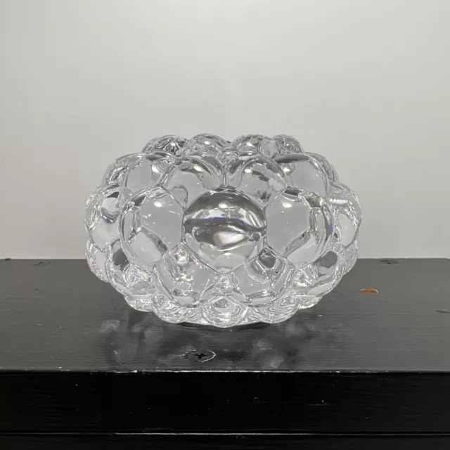 Orrefors Crystal Art Glass Raspberry Bubble Anne Nilsson Votive Candle Holder