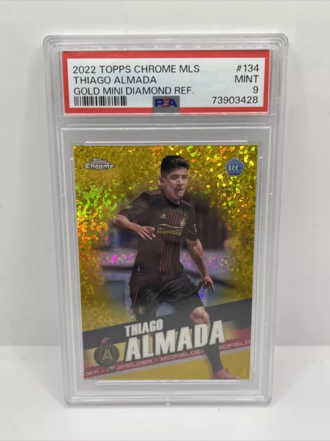 Thiago Almada Rookie Card Gold Refractor /50 Graded PSA 9 2022 Topps Chrome MLS